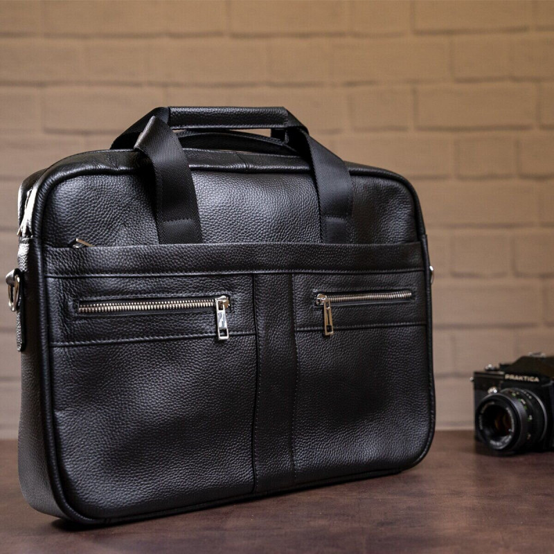 Сумка чоловіча Vintage шкіряна Чорна