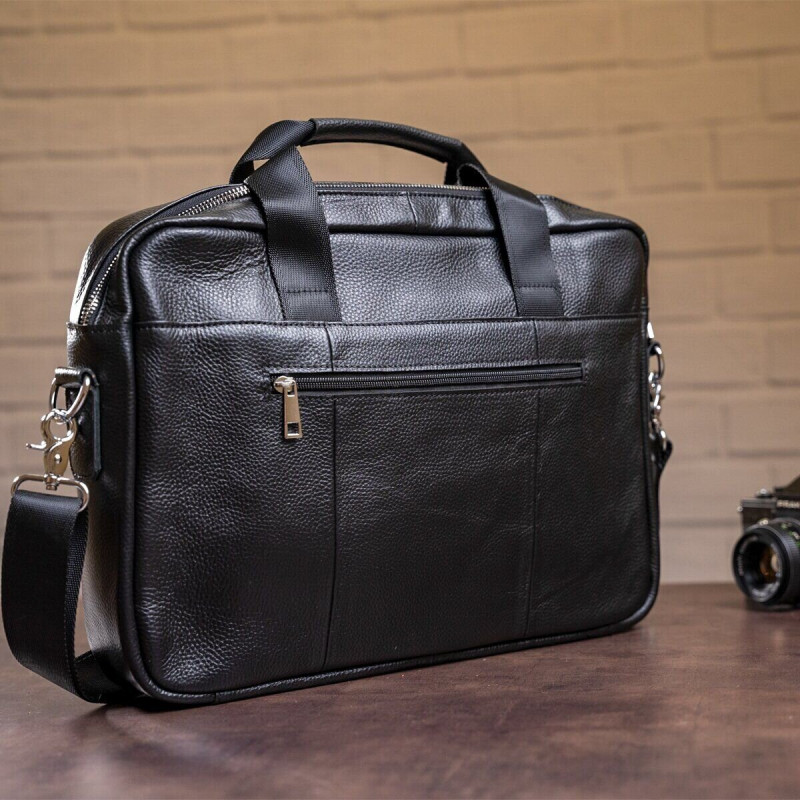 Сумка чоловіча Vintage шкіряна Чорна