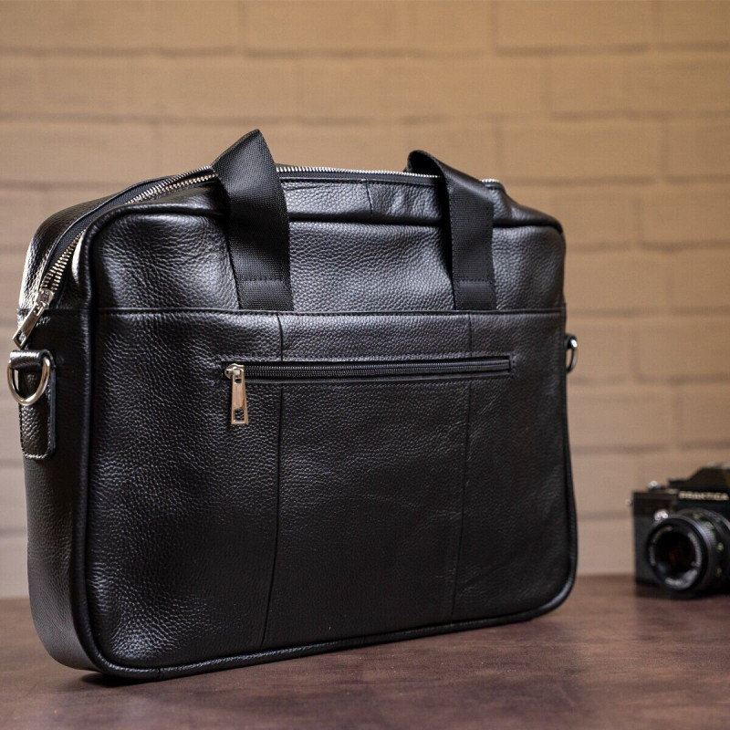 Сумка чоловіча Vintage шкіряна Чорна