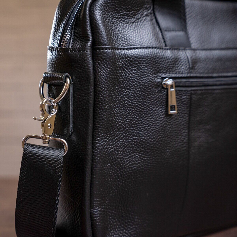 Сумка чоловіча Vintage шкіряна Чорна