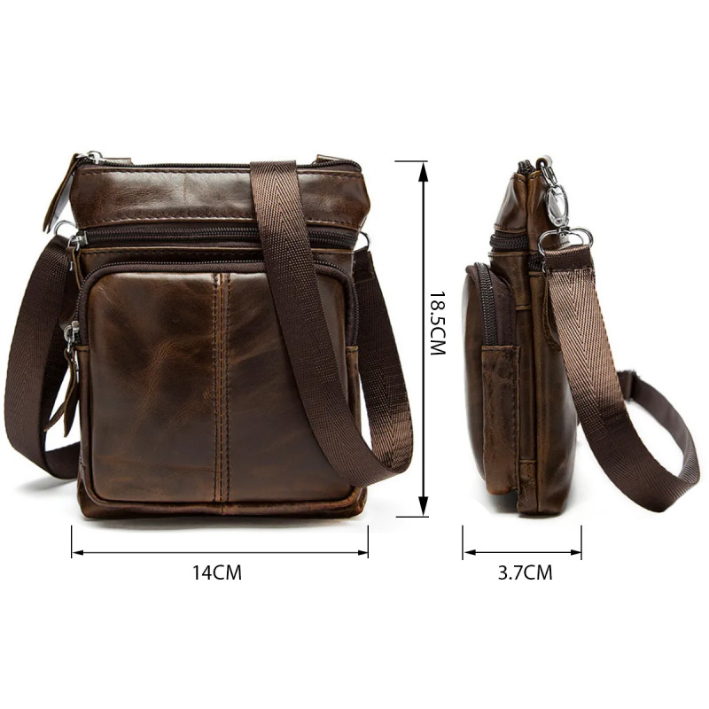 Сумка мужская Vintage кожаная Коричневый