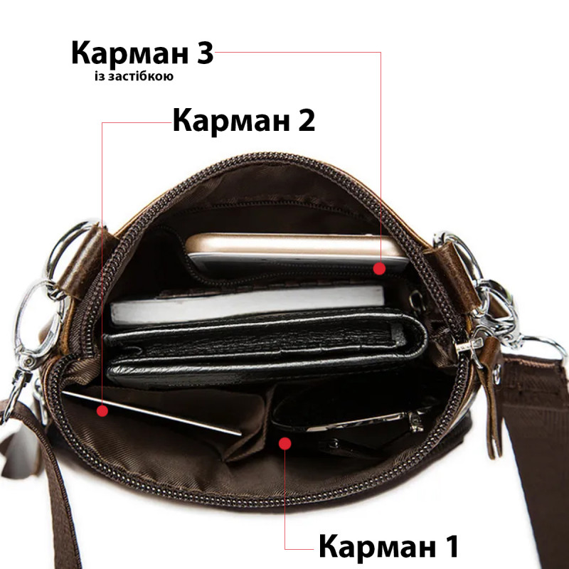Сумка чоловіча Vintage шкіряна Коричнева