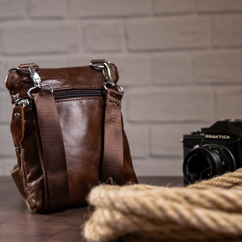 Сумка мужская Vintage кожаная Коричневый