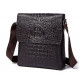 Сумка мужская вертикальная с тиснением под рептилию Vintage Коричневая
