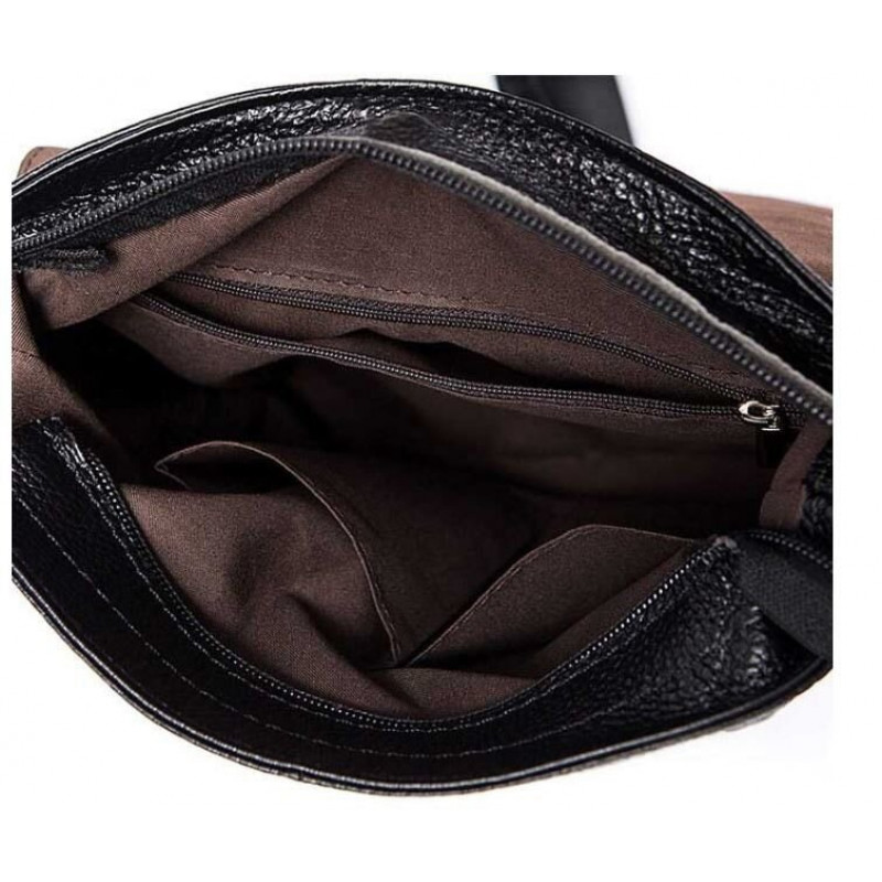 Сумка мужская вертикальная с тиснением под рептилию Vintage Коричневая