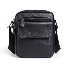 Сумка мужская зернистая Vintage Черная