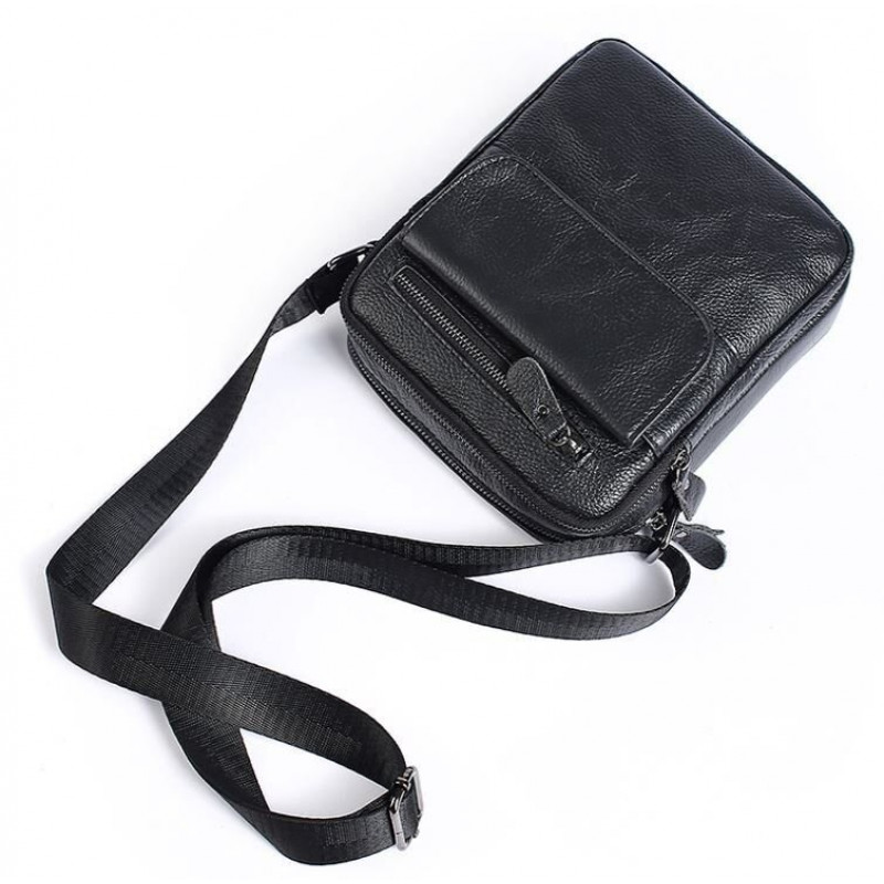 Сумка мужская зернистая Vintage Черная