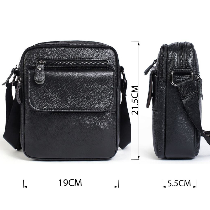 Сумка мужская зернистая Vintage Черная