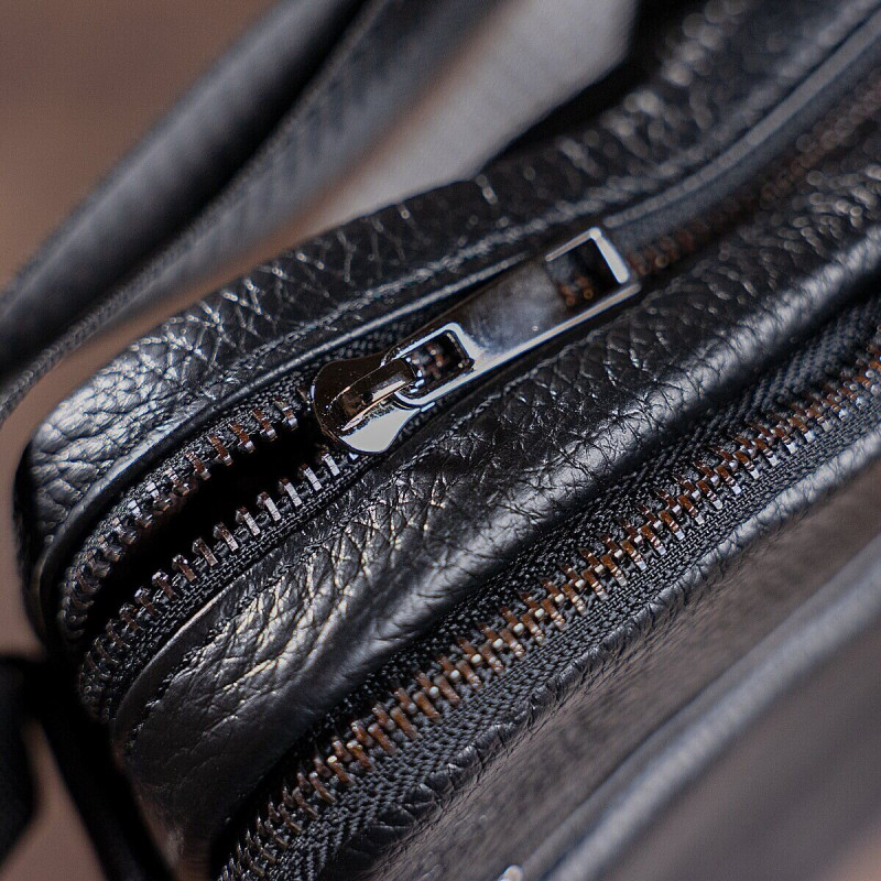 Сумка мужская зернистая Vintage Черная