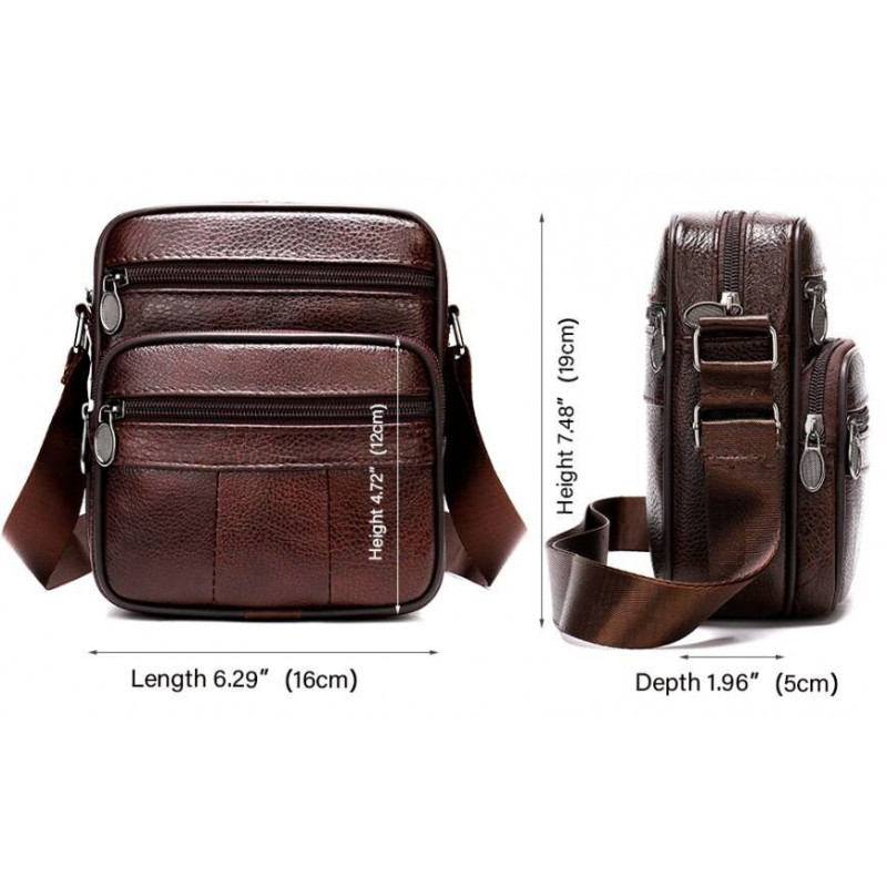 Сумка чоловіча шкіряна Vintage Коричнева