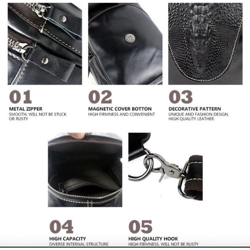 Сумка мужская на плечо Vintage Черная