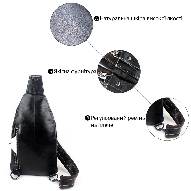 Сумка мужская на плечо Vintage Черная