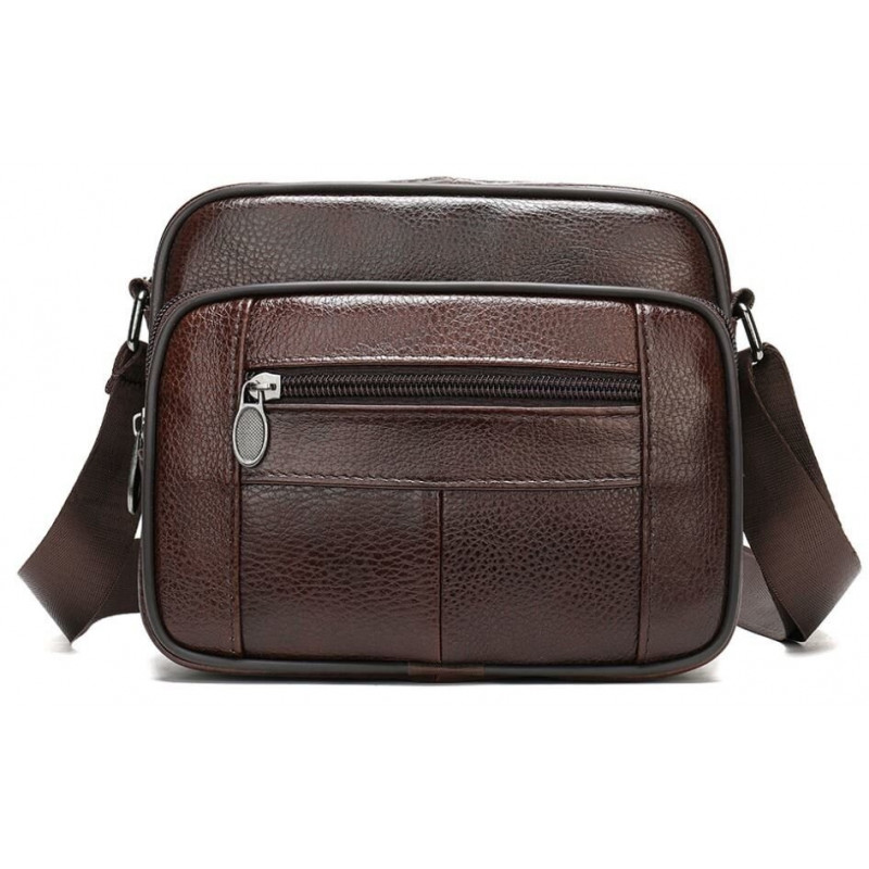 Сумка чоловіча флотар шкіряна Vintage Коричнева