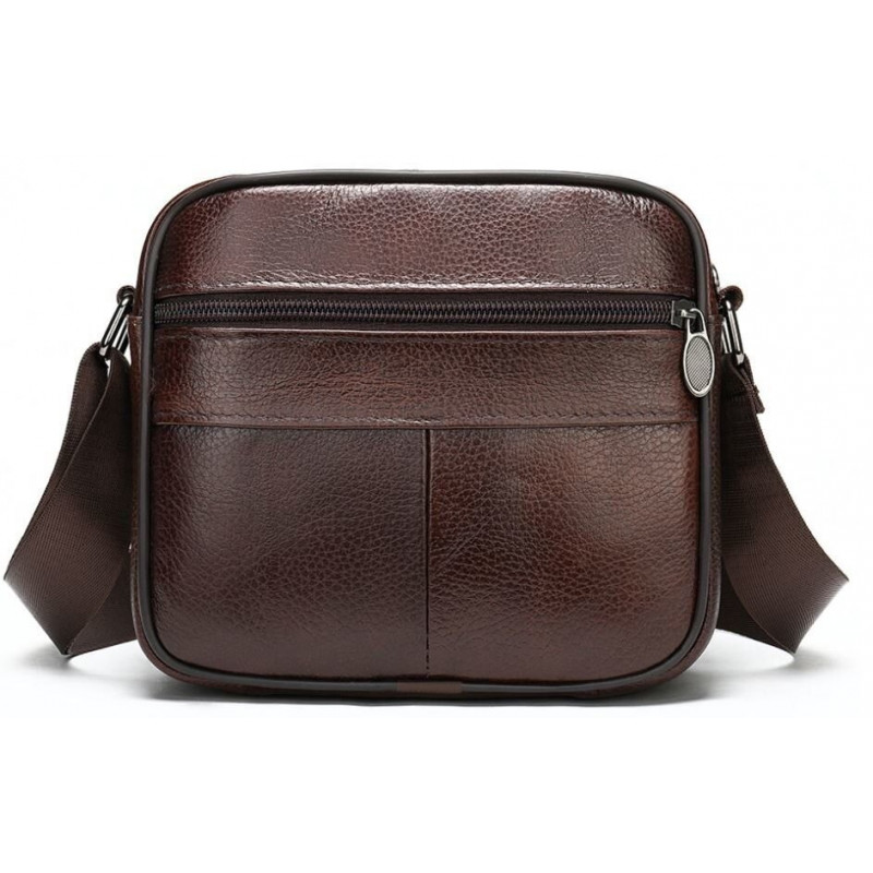 Сумка чоловіча флотар шкіряна Vintage Коричнева