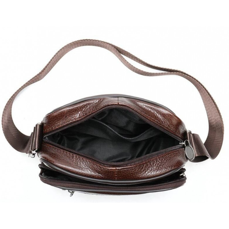 Сумка чоловіча флотар шкіряна Vintage Коричнева