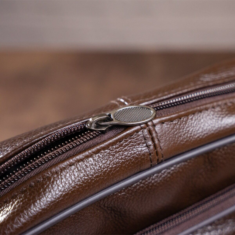 Сумка чоловіча флотар шкіряна Vintage Коричнева