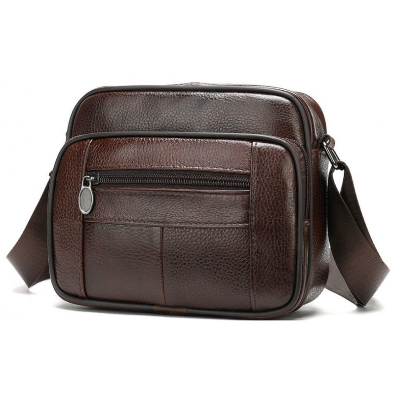 Сумка чоловіча флотар шкіряна Vintage Коричнева
