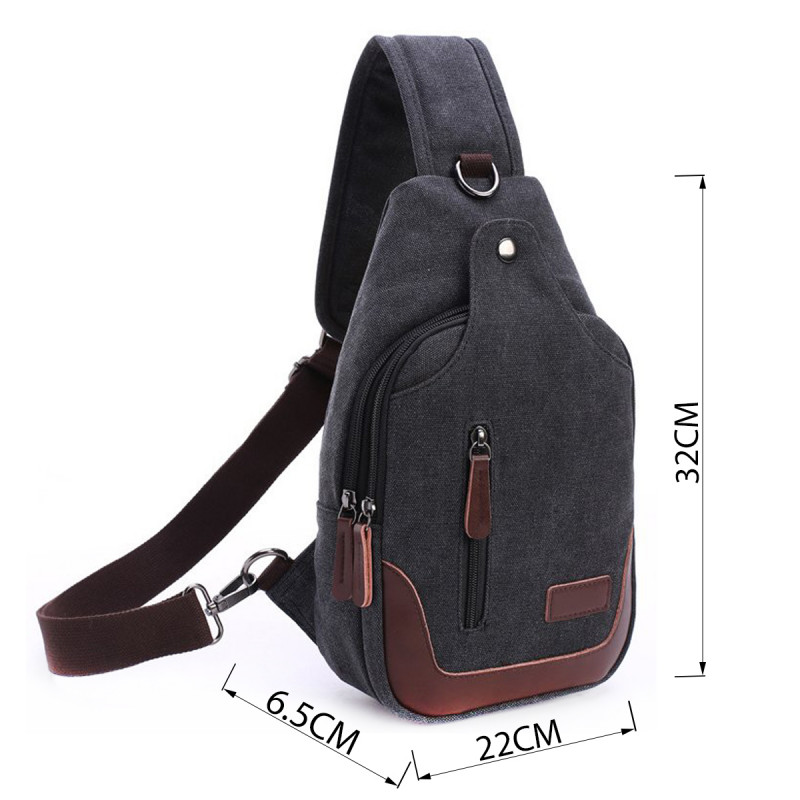 Сумка через плечо текстильная Vintage Черная