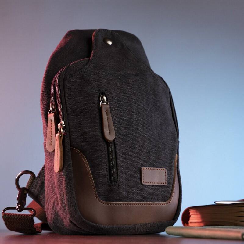 Сумка через плечо текстильная Vintage Черная