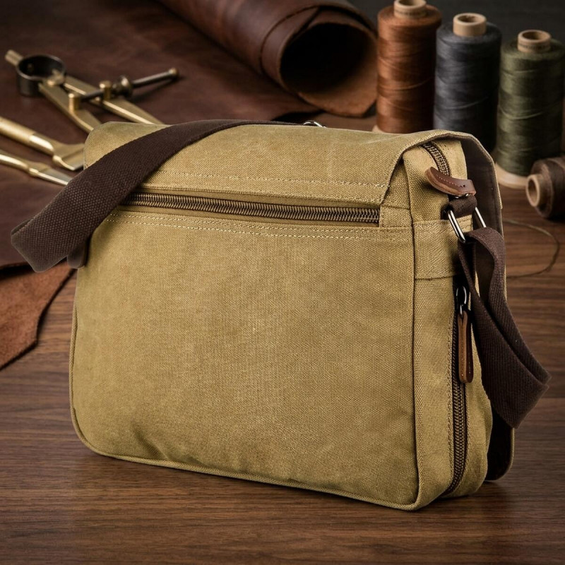 Текстильная сумка для ноутбука дюймов через плечо Vintage Хаки