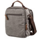 Универсальная текстильная мужская сумка на два отделения Vintage Серая