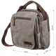Универсальная текстильная мужская сумка на два отделения Vintage Серая