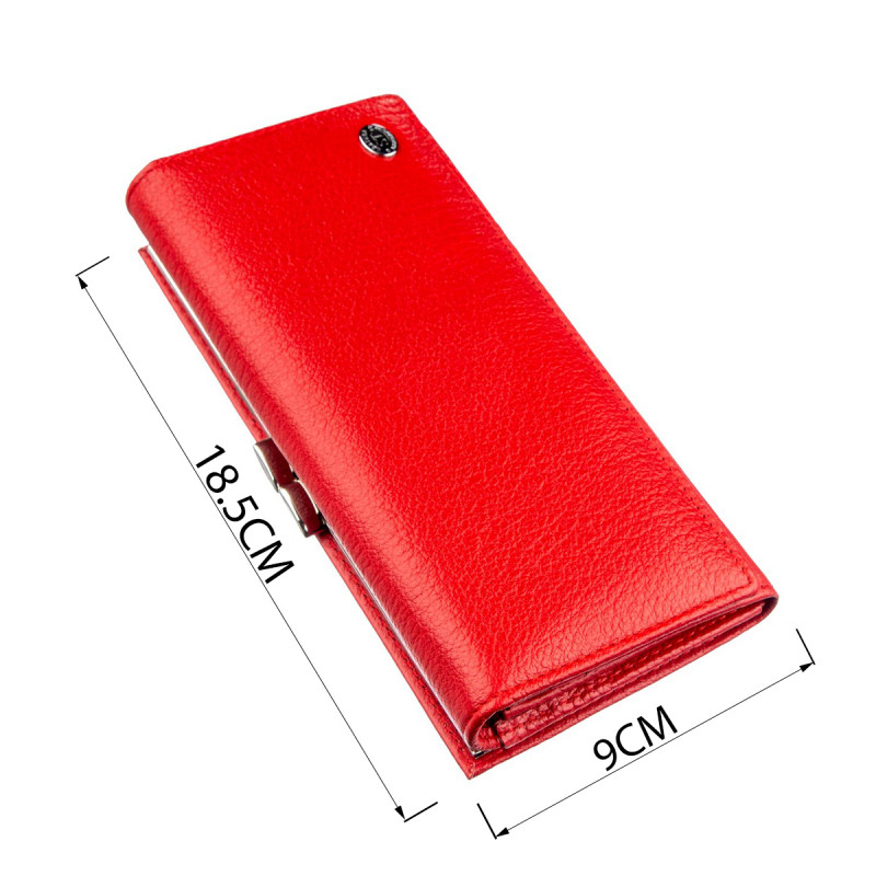 Женский кошелек с монетницей на защелке ST Leather Красный