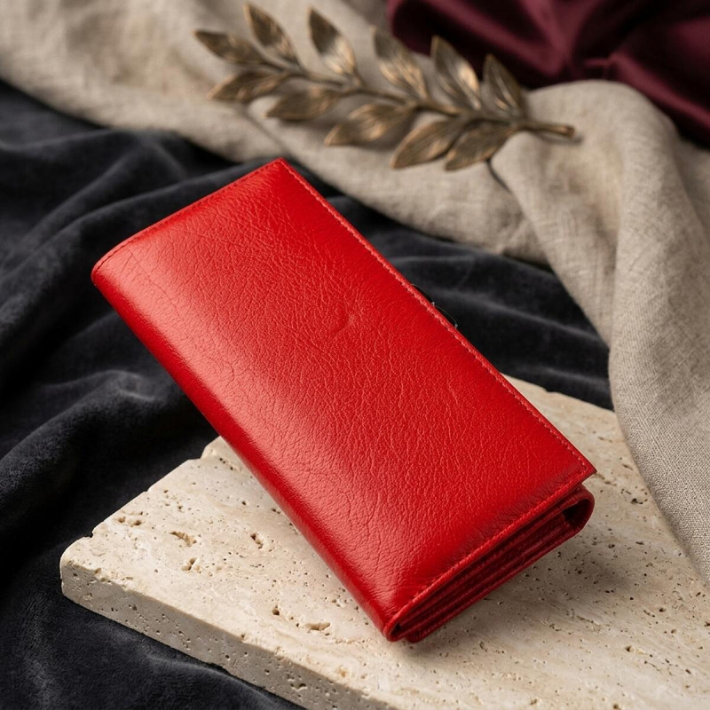 Жіночий гаманець з монетницьою на клямці ST Leather Червоний