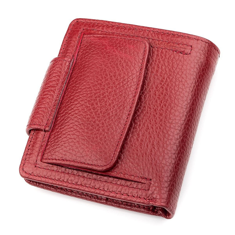 Жіночий шкіряний гаманець для карток купюр та монет ST Leather Червоний