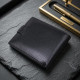 Чоловічий шкіряний купюрник для карток купюр та монет ST Leather Чорний