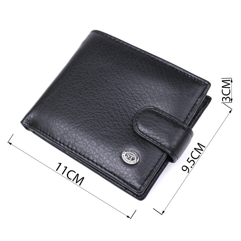 Мужской кожаный купюрник ST Leather (ST) Черный