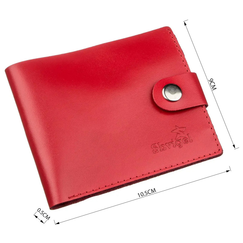 Портмоне женское с монетницей кожаное SHVIGEL Красное