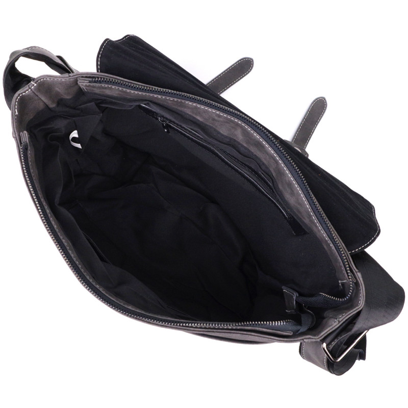 Містка чоловіча сумка зі шкірозамінника Vintage Сірий