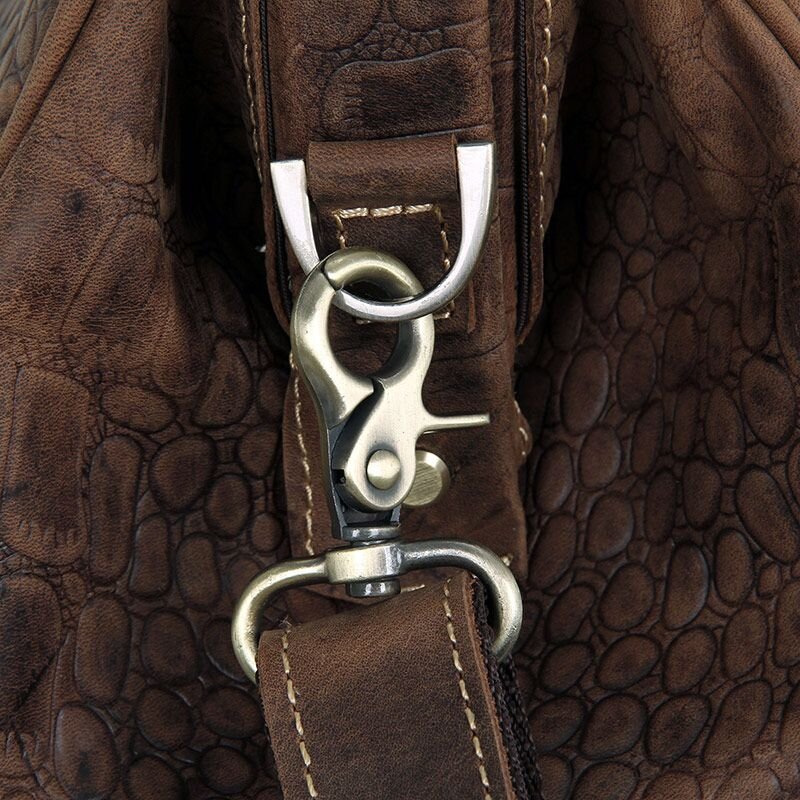 Шкіряна дорожня сумка саквояж для поїздок і відряджень та подорожей Vintage Коричнева