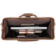 Шкіряна дорожня сумка саквояж для поїздок і відряджень та подорожей Vintage Коричнева