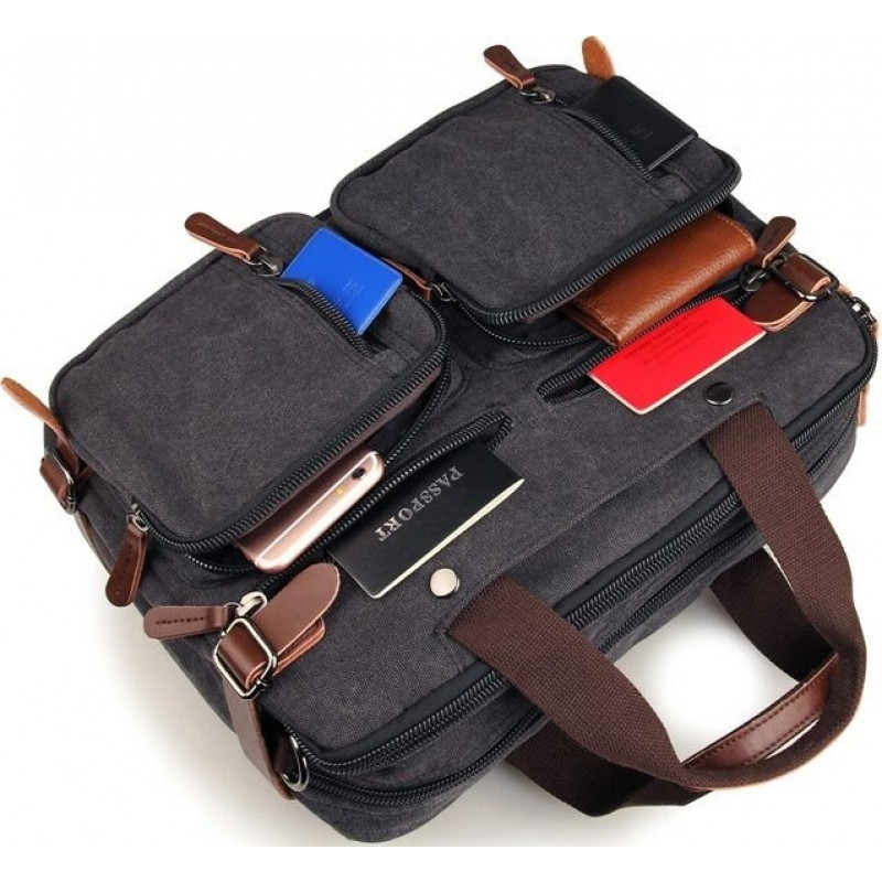 Сумка чоловіча Vintage трансформер Сіра