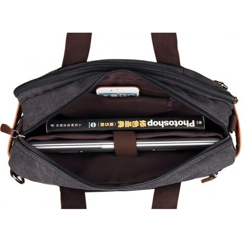 Сумка чоловіча Vintage трансформер Сіра