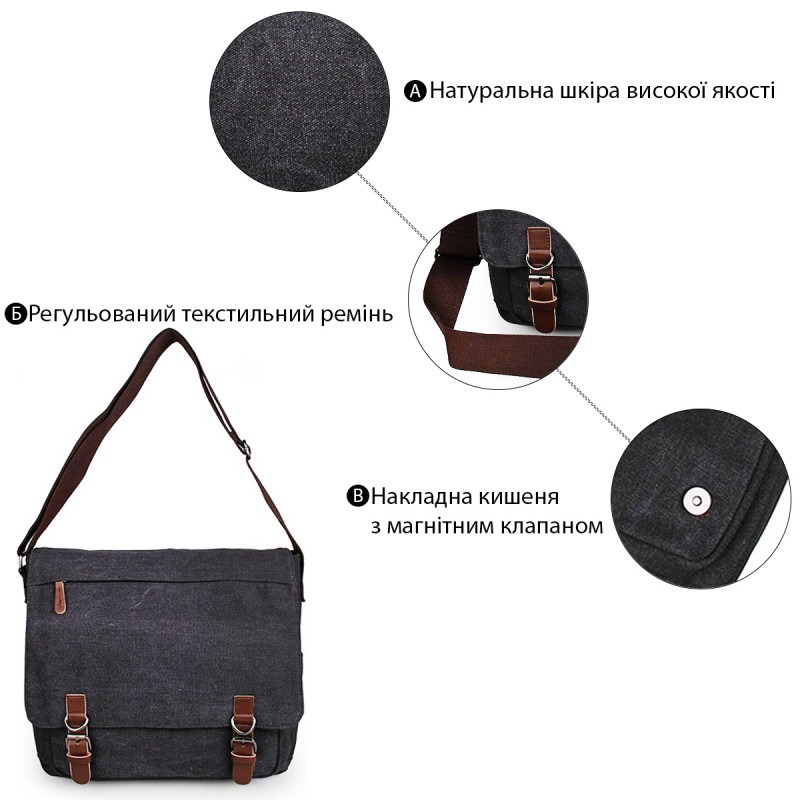 Сумка мужская Vintage Серая