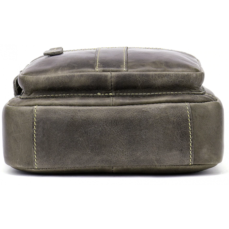 Сумка мужская вертикальная кожаная Vintage Серая