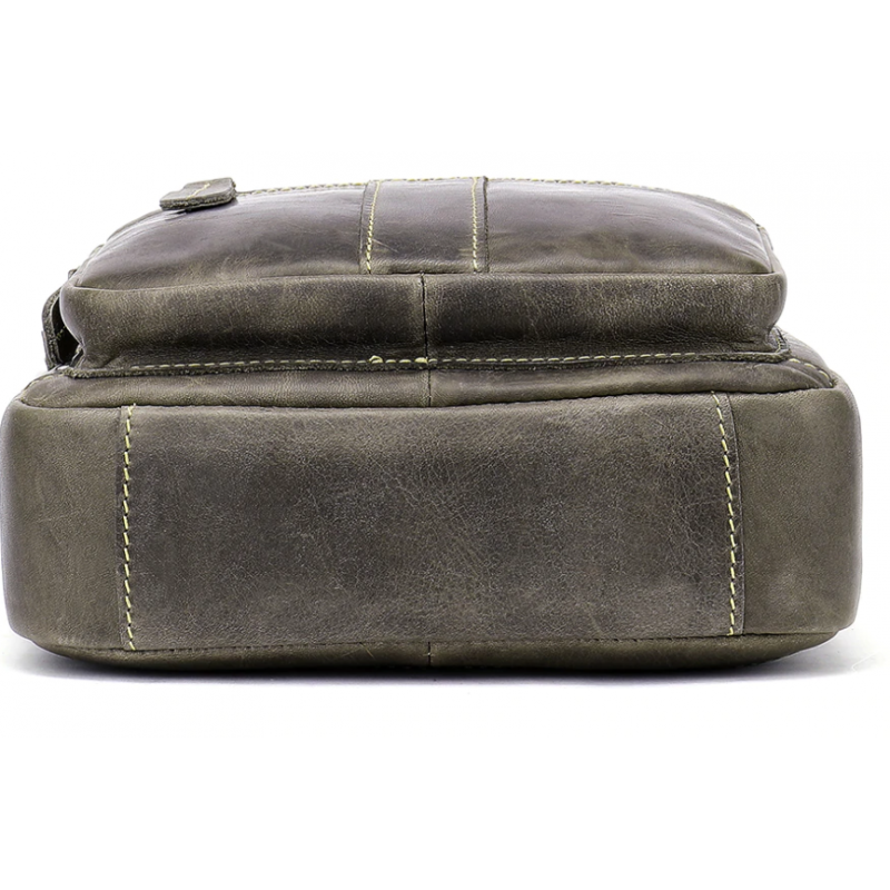 Сумка мужская вертикальная кожаная Vintage Серая