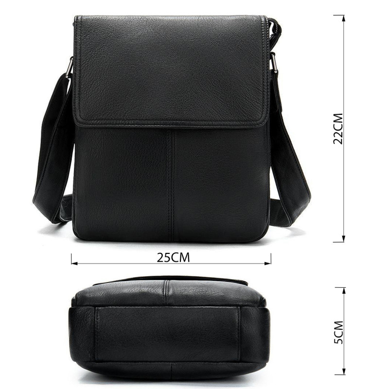 Сумка-мессенджер кожаная Vintage Черная