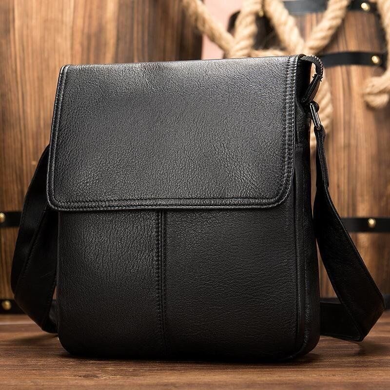 Сумка-мессенджер кожаная Vintage Черная
