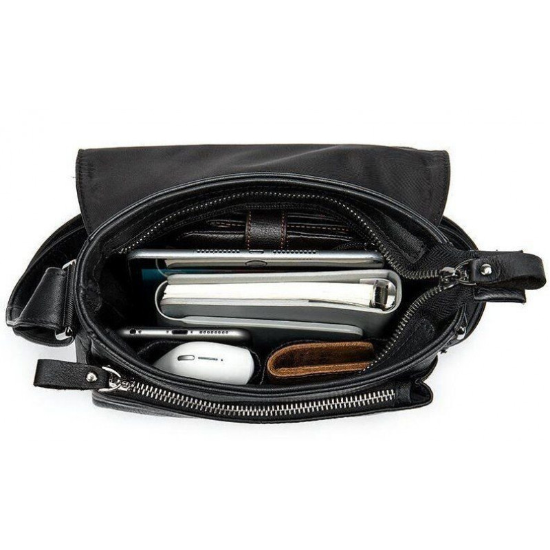 Сумка-мессенджер кожаная Vintage Черная