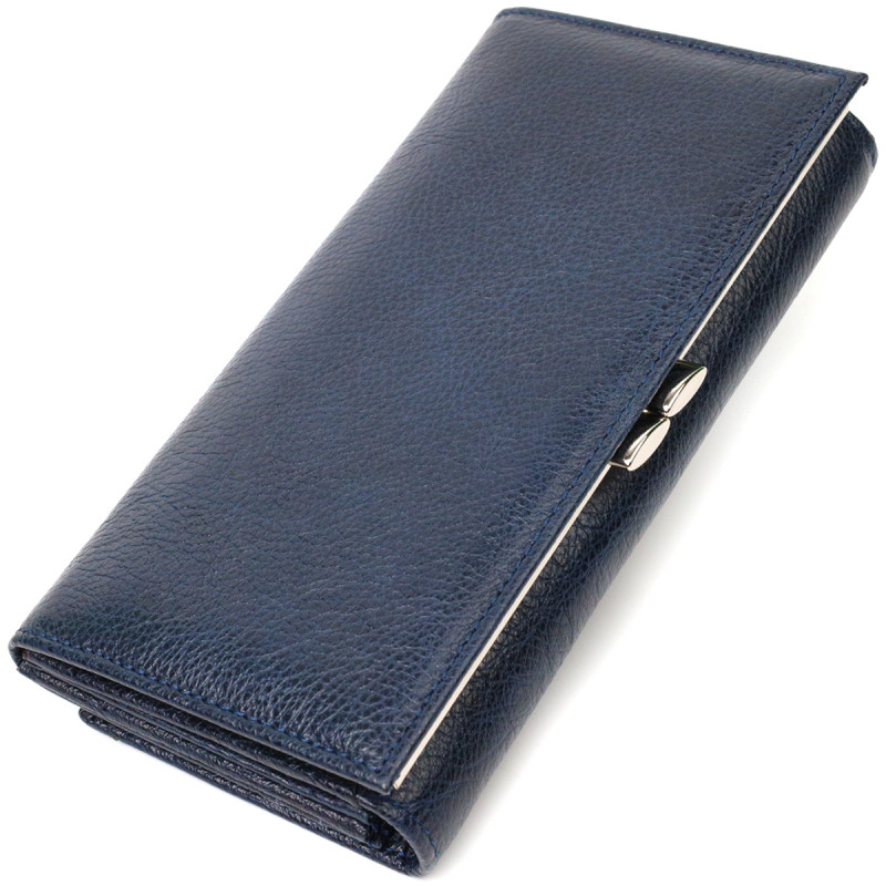 Вместительный женский кошелек из натуральной кожи ST Leather Синий
