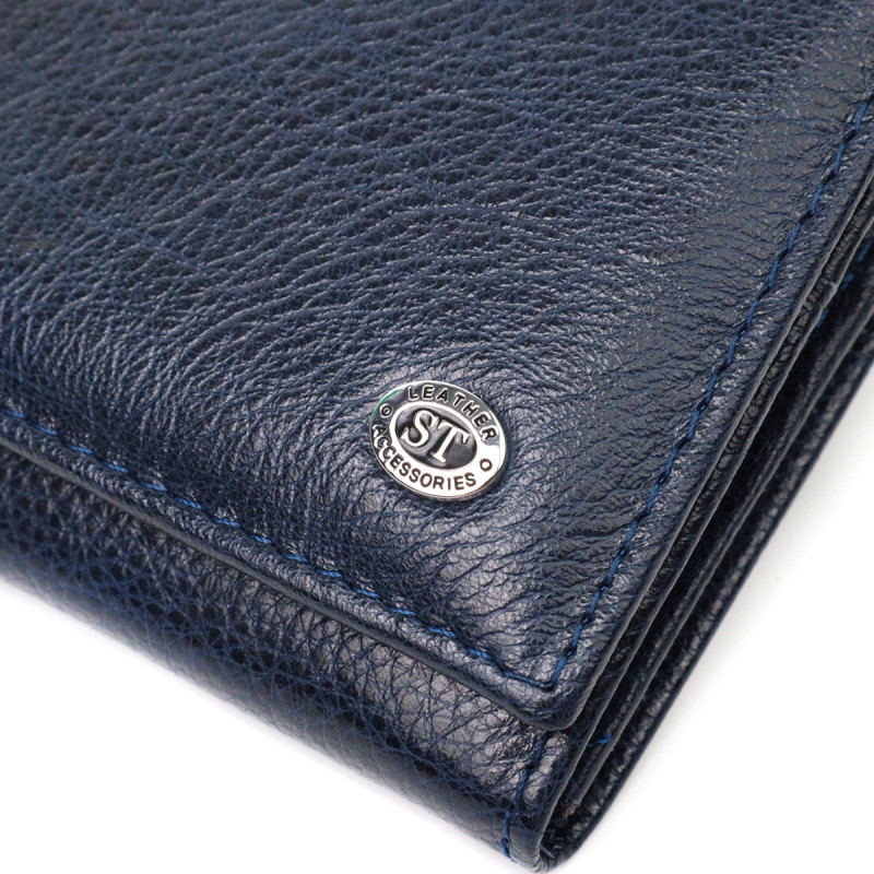 Вместительный женский кошелек из натуральной кожи ST Leather Синий