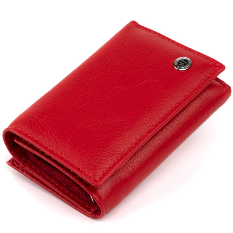 Жіноче шкіряне портмоне для карток купюр та монет ST Leather Червоне