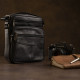 Сумка мужская на одно отделение зернистая Vintage Черная
