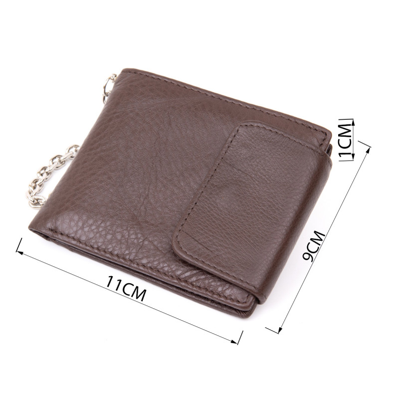 Портмоне унісекс з ланцюжком Vintage Коричневе