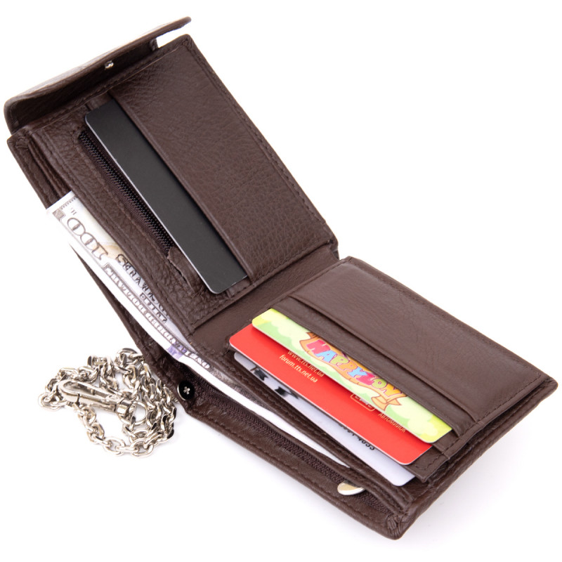 Портмоне унісекс з ланцюжком Vintage Коричневе