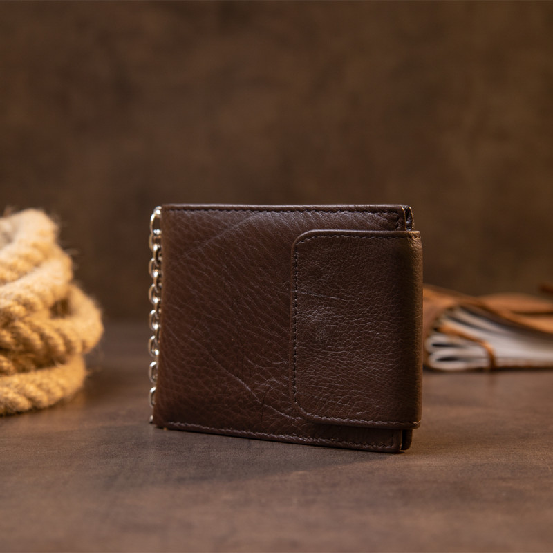 Портмоне унісекс з ланцюжком Vintage Коричневе